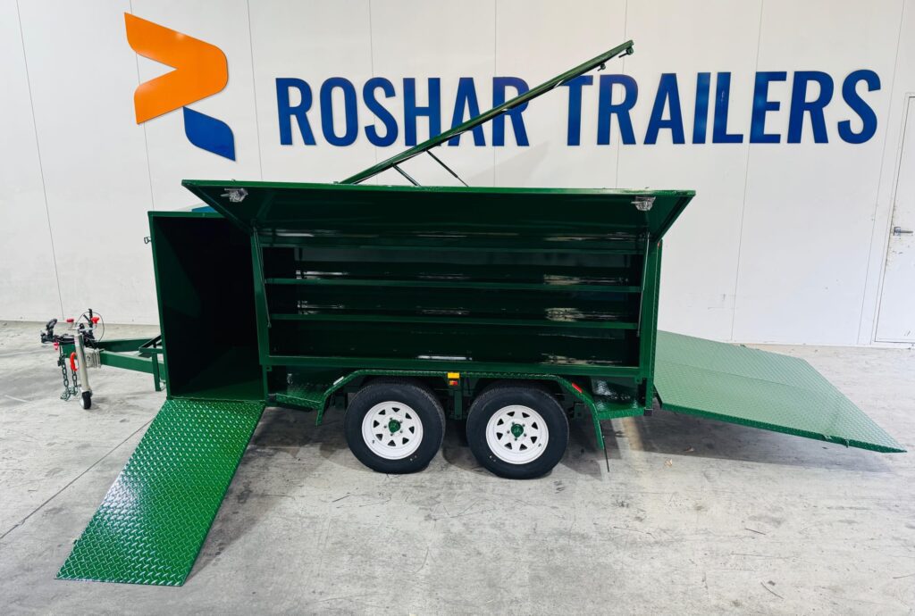 Custom Green Hydraulic Tipper Trailer with High Sides | Roshar Trailers Victoria