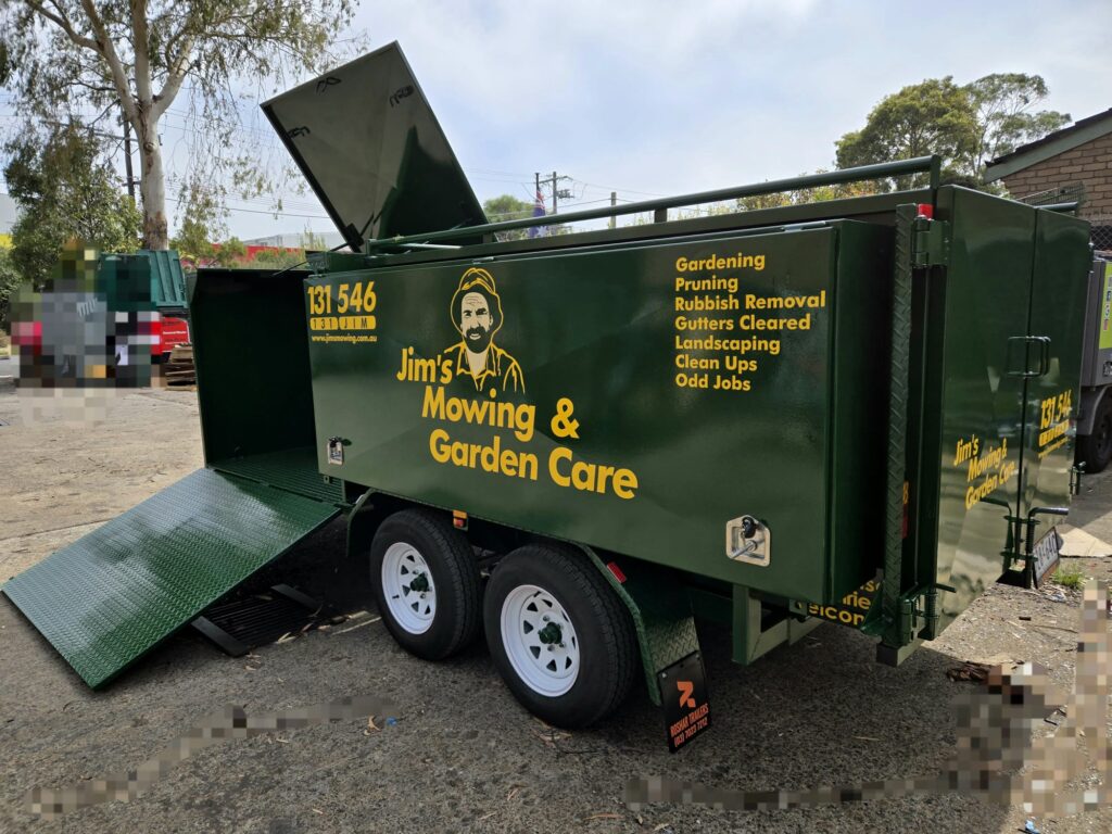 Green Custom Tipper Trailer for Landscaping and Garden Use | Roshar Trailers Melbourne